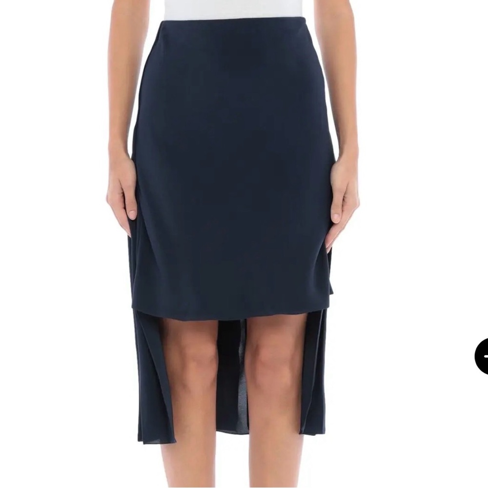 Chloé Silk Asymmetrical Mini Skirt Ink Navy Size 36 NWT High Low Designer